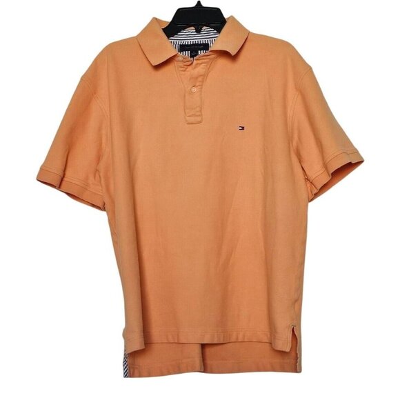 Mens Tommy Hilfiger XL Orange Polo Shirt Short Sleeve Athletic Golf Vacation - Picture 1 of 4